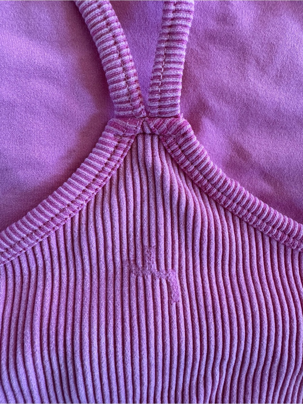 JoyLab Pink Ribbed Cropped Tank Bra - Picture 3 of 3